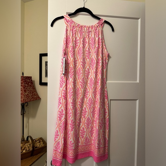 Amelia Quin dress, size S, pink, orange and white, sleeveless - Picture 2 of 2